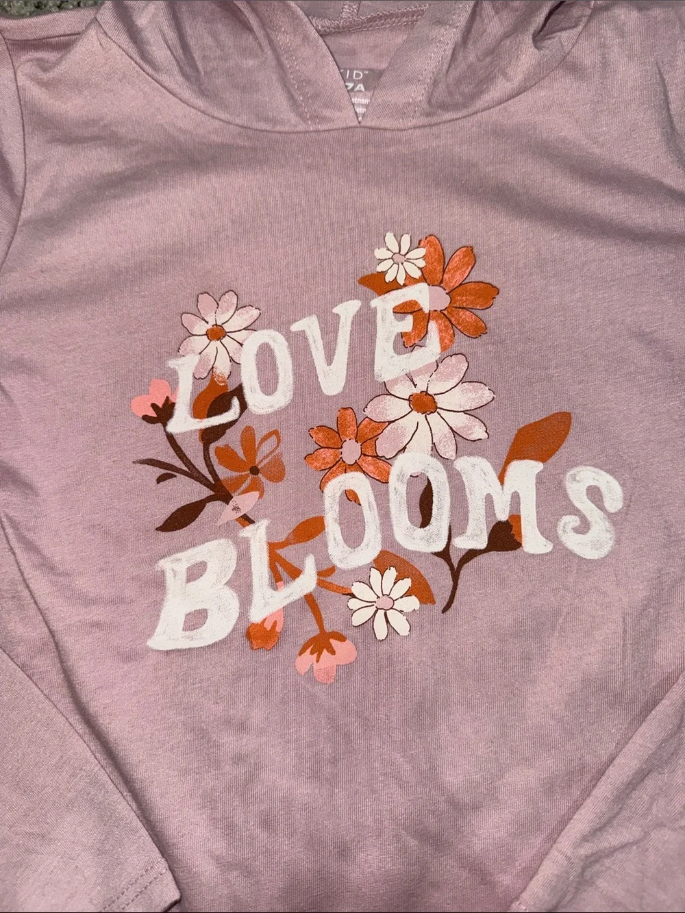 Carter's Light Purple Hooded Top with 'Love Blooms' Floral Graphic (7)